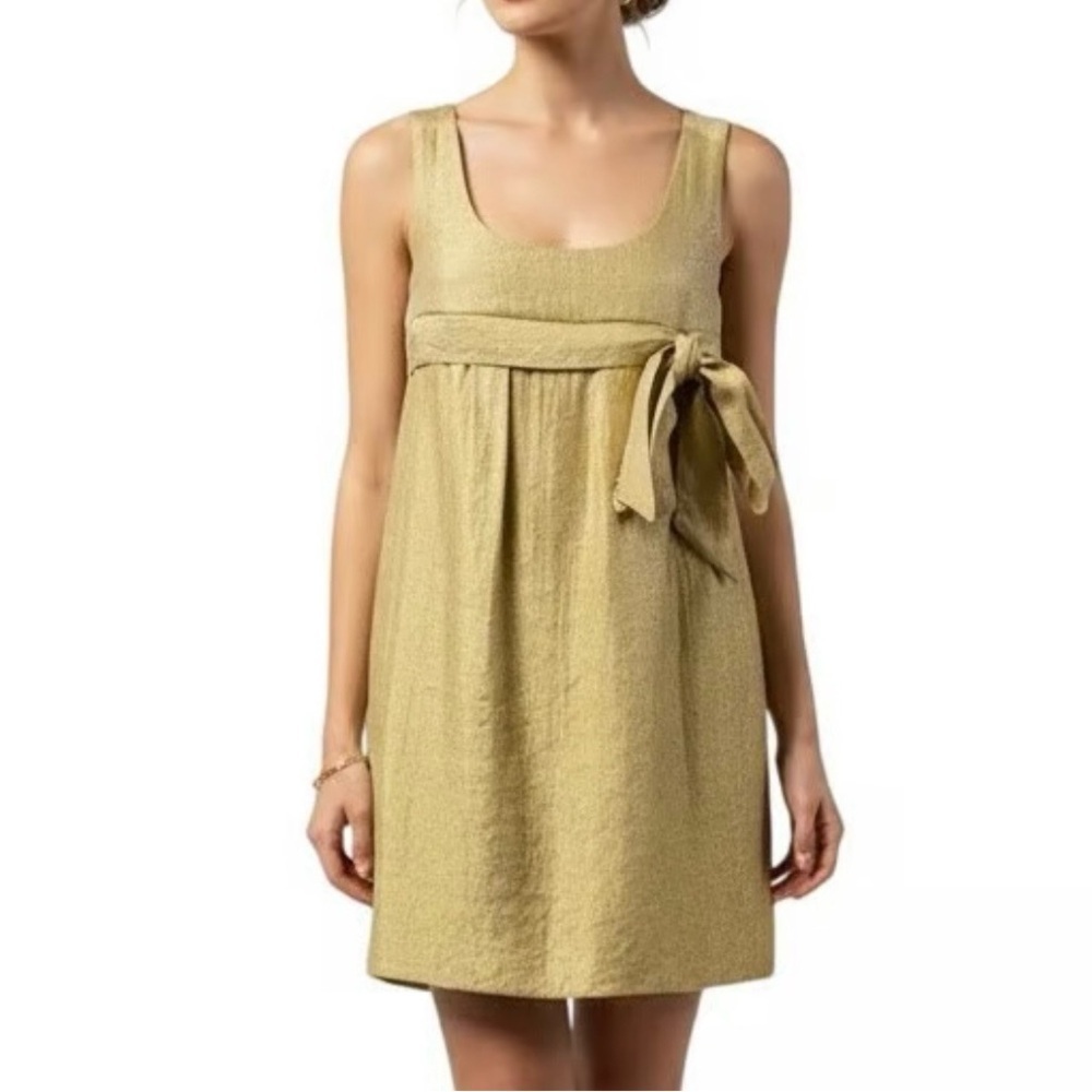 NWT The Limited Gold Mini Dress Cocktail Party Bow Detail Size Medium MSRP $78